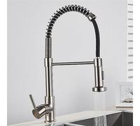 Miscelatore per Acqua Calda e Fredda con Maniglia Singola, Getto a 2 Vie, Girevole a 360°, da Cucina, in Oro Spazzolato