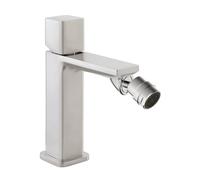 Miscelatore Per Bidet Con Manopola Senza Leva In Ottone Nichel Spazzolato Della Linea Lotus, Completo Di Piletta Click Clack E Kit Di Montaggio