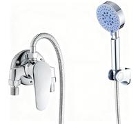 Miscelatore per doccia con tubo e testa da 1,5 m, set di rubinetti per doccia a parete, valvola miscelatore manuale per acqua fredda e calda, finitura cromata