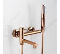 Miscelatore per doccia da bagno montato a parete Tocca Bianco a leva singola girevole 90 ° con soffione e tubo set perfetti per i bagni moderni e facile installazione LWX