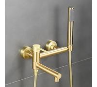 Miscelatore per doccia da bagno montato a parete Tocca Bianco a leva singola girevole 90 ° con soffione e tubo set perfetti per i bagni moderni e facile installazione LWX
