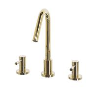 Miscelatore per Lavabo a Doppia Leva Moderno in Ottone Oro Lucido Kalambo