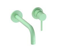 Miscelatore per lavabo a parete modello tondo in colore verde chiaro Pollini Jes