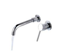 Miscelatore per lavabo a parete nascosto preincorporato per lavabo caldo e freddo Rubinetto per lavabo in ottone antico verniciato oro spazzolato per roulotte e lavandini domestici (cromato)