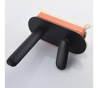 Miscelatore per lavabo da bagno, 2 fori, montaggio a parete, caldo e freddo, maniglia singola, ottone, attacco G1/2, rubinetti per lavabo nascosti, nero interesting