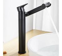 Miscelatore per lavabo da Bagno Nero Caldo e Freddo monocomando Design a Sette Lettere Rubinetto per purificazione dell'Acqua con Rotazione a 360 Gradi