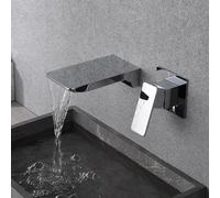 Miscelatore per Lavabo da Bagno Rubinetto A Cascata A Parete, Rubinetto per Lavabo A Cascata Monocomando in Ottone Freddo E Caldo, Rubinetto per Lavabo Monoforo A Cascata Miscelatore P, Chrome