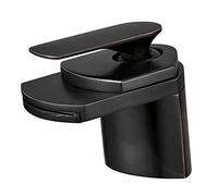 Miscelatore per lavabo rubinetti per lavabo a Cascata rubinetti per lavabo da Bagno in Ottone Caldo e Freddo monocomando per lavabo sottopiano Rubinetto per lavabo da Bagno-Nero
