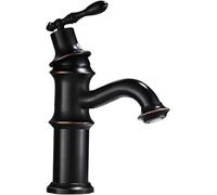 Miscelatore per Lavabo Rubinetti per Lavandino da Bagno retrò Miscelatore per Lavabo Monocomando Monoforo Miscelatore per Lavabo Lavandino per Lavabo Rubinetti Caldi E Freddi, Anti, Black C, Short