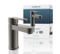 Miscelatore per lavabo Schütte Elephant, elegante miscelatore con rubinetto di scarico per bagno, rubinetto per bagno con scarico a scomparsa, rubinetto per lavabo, grafite opaca, 34212