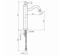 Miscelatore per lavabo tipo alto completo di maniglia in resina bianca colore Ra