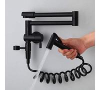 Miscelatore per lavello, rubinetto per colonna d'acqua per doccia, rubinetto per cucina, lavandino, lavanderia, piscina, rubinetto per bidet telescopico, linea telefonica per bidet/nero/set