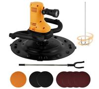 Miscelatore Per Malta 2880W, Levigatrice Muro - Motore In Rame Puro Durevole, Velocità Regolabile 280-2800, Inclusa Asta Di Prolunga, Disco Autoadesivo, LED Per Lavori In Cartongesso(Yellow)