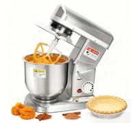 Miscelatore per Panificio Commerciale 500W con Ciotola in Acciaio Inossidabile e Timer Digitale, 3 Velocità Include Gancio per Impasto/Frusta per Impasto Pane e Pasta Torta(7L)
