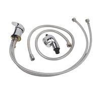 Miscelatore per parrucchiere con soffione e tubo flessibile | Regolatore per acqua fredda e calda in lega di zinco, finitura cromata, tubo da 80 cm + tubo da 120 cm