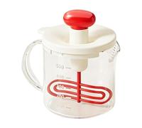 Miscelatore per uova, frusta a pressione manuale, setaccio trasparente, confezione da 1 misurino per cuocere, panna, latte in polvere, omelette, uova strapazzate, utensile da cucina, bianco