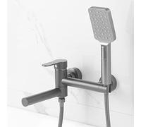 Miscelatore per vasca da bagno con design a leva singola a parete e soffione integrato