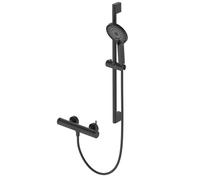 Miscelatore per Vasca da Bagno E Doccia Rubinetto per Vasca da Bagno A Parete con Miscelatore Doccetta E Kit Asta Saliscendi Rubinetto per Vasca da Bagno Nero