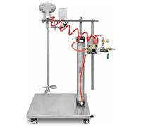Miscelatore pneumatico con display digitale e sollevamento automatico per miscelazione di liquidi viscosi
