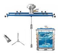 Miscelatore pneumatico per vernice, agitatore d'aria, miscelatore per serbatoio IBC, con elica pieghevole e gancio di supporto per dissoluzione dell'inchiostro (grande capacità)