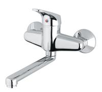 MISCELATORE RUBINETTO A MURO OTTONE LAVELLO CUCINA LAVANDERI LEIRA CROMO