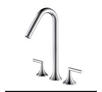 Miscelatore rubinetto alto in ottone a due maniglie for lavabo, Torneira Gourmet De Cozinha, acqua calda e fredda, bagno, grigio, nero, cromato(Chrome two)