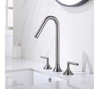Miscelatore rubinetto alto in ottone a due maniglie for lavabo, Torneira Gourmet De Cozinha, acqua calda e fredda, bagno, grigio, nero, cromato(Gray two)