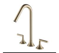 Miscelatore rubinetto alto in ottone a due maniglie for lavabo, Torneira Gourmet De Cozinha, acqua calda e fredda, bagno, grigio, nero, cromato(Gold two)