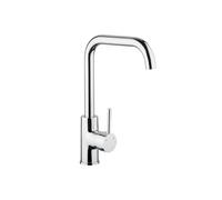 Miscelatore Rubinetto ARANDA Cucina, Bocca Alta Orientabile 360°, con Cartuccia e Flessibili di collegamento, Accessori di Installazione inclusi, Ottone Cromato