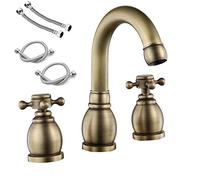 Miscelatore Rubinetto bagno 3 fori 2-Handle Rubinetto Bagno Lavabo, Rubinetto Bidet ottone antico, Rubinetto lavabo, Valvola in Ceramica, per Acqua Calda e Fredda Disponibile ( Color : Bronze )