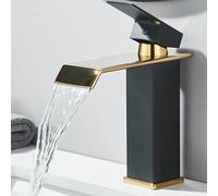 Rubinetto bagno lavabo miscelatore cascata nero monocomando bidet casa ottone