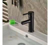 Miscelatore rubinetto lavabo bagno nero + piletta click clack RAY 87391