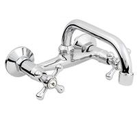 Miscelatore Rubinetto Miscelatore Ottone Cromato Teste Retro 20cm 'C'-Type