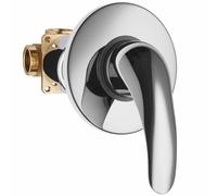 Miscelatore rubinetto monocomando per incasso doccia a parete muro Capri cromato