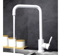 Miscelatore rubinetto monocomando per lavabo cucina canna alta bianco 79829