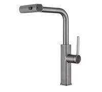 Miscelatore rubinetto monocomando per lavabo cucina canna alta grigio opaco87257