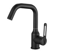 Miscelatore rubinetto monocomando per lavabo cucina canna bassa nero opaco 87258