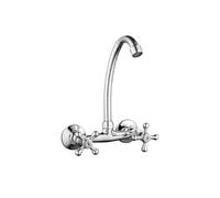 MISCELATORE RUBINETTO PARETE MANOPOLE A CROCE CUCINA LAVELLO OTTONE ROMA 69407
