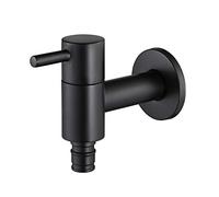 Miscelatore Rubinetto Singolo per lavabo in Materiale Rame Acqua Fredda Installazione a Parete Rubinetti Neri Rubinetto per lavabo con processo galvanico per Bagno Cucina Hotel