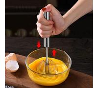 Miscelatore Semi-Automatico Rotante a Pressione Manuale in Acciaio Inox Caffè Latte Sbattitore Uova Mixer Cucina Strumento di Cottura Accessori Cucina