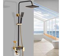 Miscelatore Set Doccia Set Doccia per Uso Domestico Caldo e Freddo Pressurizzato Bagno retrò Doccia da Bagno Pioggia Nero Europeo Spazio Antico Rubinetto Doccia in Alluminio Set soffione Fisso Bagno