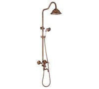 Miscelatore Set Doccia Set Doccia Sistema Doccia Retro Ottone Kit Alzata Doccia con Rubinetto Rubinetto Doccia con Soffione 22 cm E Doccetta Asta Doccia Orientabile Colonna Doccia A Vista Cromo