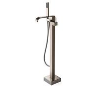 Miscelatore Set Doccia Sistema Doccia, Beccuccio A Cascata Rubinetto Per Vasca Da Bagno Autoportante Rubinetto Per Vasca Rubinetti Per Vasca Da Bagno Per Montaggio A Pavimento Nero Maniglia Singola In
