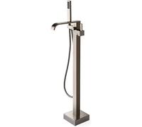 Miscelatore Set Doccia Sistema Doccia, Beccuccio A Cascata Rubinetto Per Vasca Da Bagno Autoportante Rubinetto Per Vasca Rubinetti Per Vasca Da Bagno Per Montaggio A Pavimento Nero Maniglia Singola In