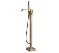 Miscelatore Set Doccia Sistema Doccia, Beccuccio A Cascata Rubinetto Per Vasca Da Bagno Autoportante Rubinetto Per Vasca Rubinetti Per Vasca Da Bagno Per Montaggio A Pavimento Nero Maniglia Singola In