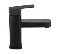 Miscelatore termostatico digitale per lavabo da bagno con rubinetto in acciaio inox Compat Display acqua calda fredda per lavello (nero)