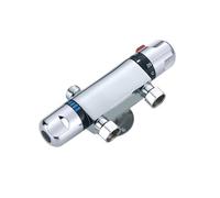 Miscelatore termostatico for doccia in ottone cromato, valvola di controllo della temperatura a doppia maniglia, rubinetto for vasca da bagno, montaggio a parete G1/2 per Sistema-Colonna Doccia(Brass)