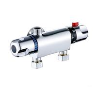 Miscelatore termostatico per doccia, controllo della doccia, valvola termostatica, lunghezza 20 cm, rubinetto con uscita G1/2, struttura in lega per sistemi di acqua calda e fredda