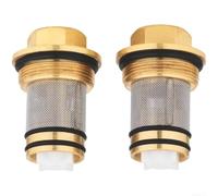 Miscelatore termostatico per doccia, in rame dorato, 1411600, componente per rubinetto antiscottatura, per bagno, 7 x 7 x 6 cm