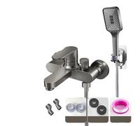 Miscelatore termostatico per doccia Miscelatore for doccia, valvola miscelatrice, set, miscelatore for vasca da bagno, triplo rubinetto caldo e freddo(Gray Set)